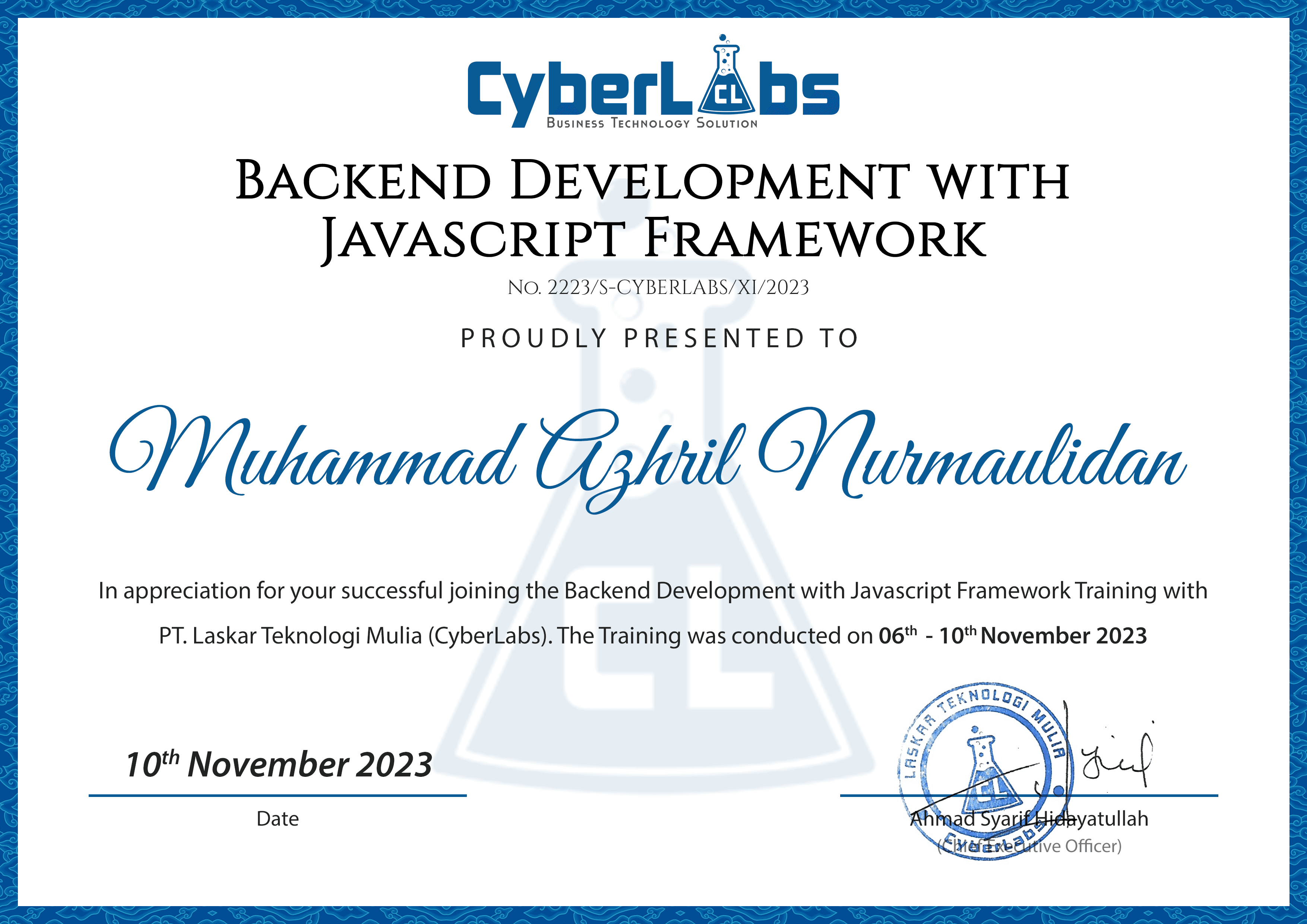 Backend Development with CyberLabs