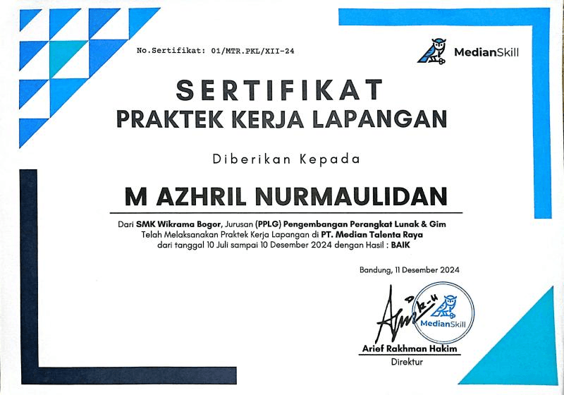 Sertifikat Praktek Kerja Lapangan